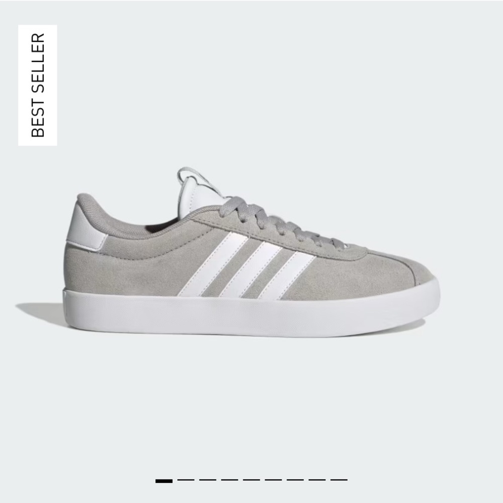 adidas Women's Gray and White Suede Low-Top Sneakers